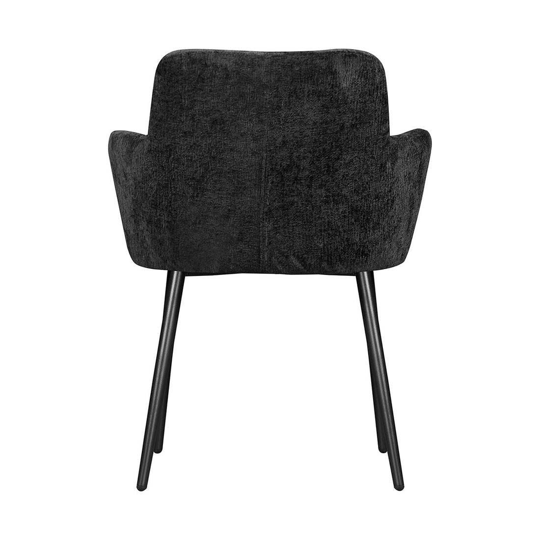Silla Moscow Negra Fondo Blanco Vista Trasera