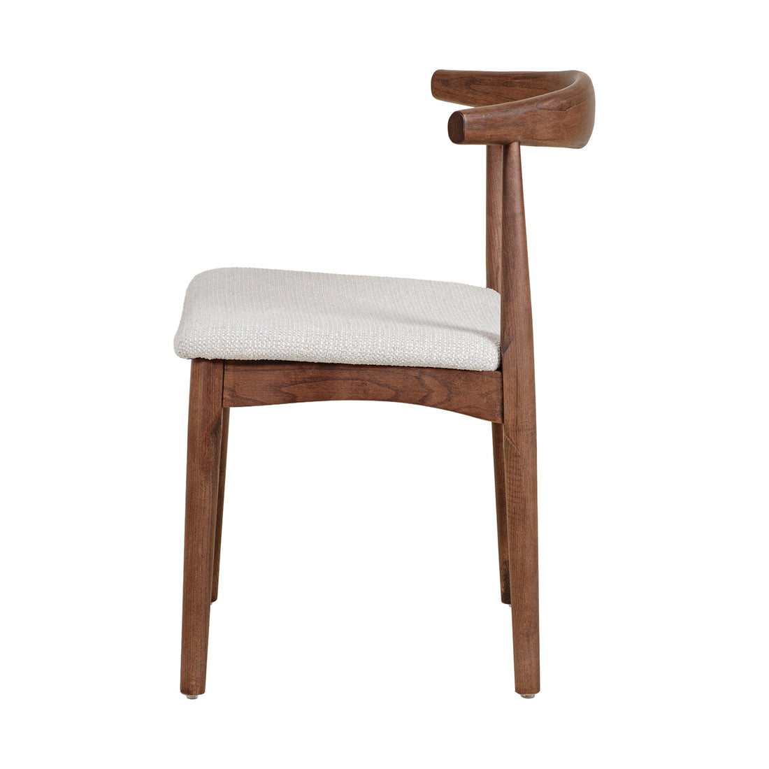 Silla Oviedo Nogal Beige Vista en Perspectiva