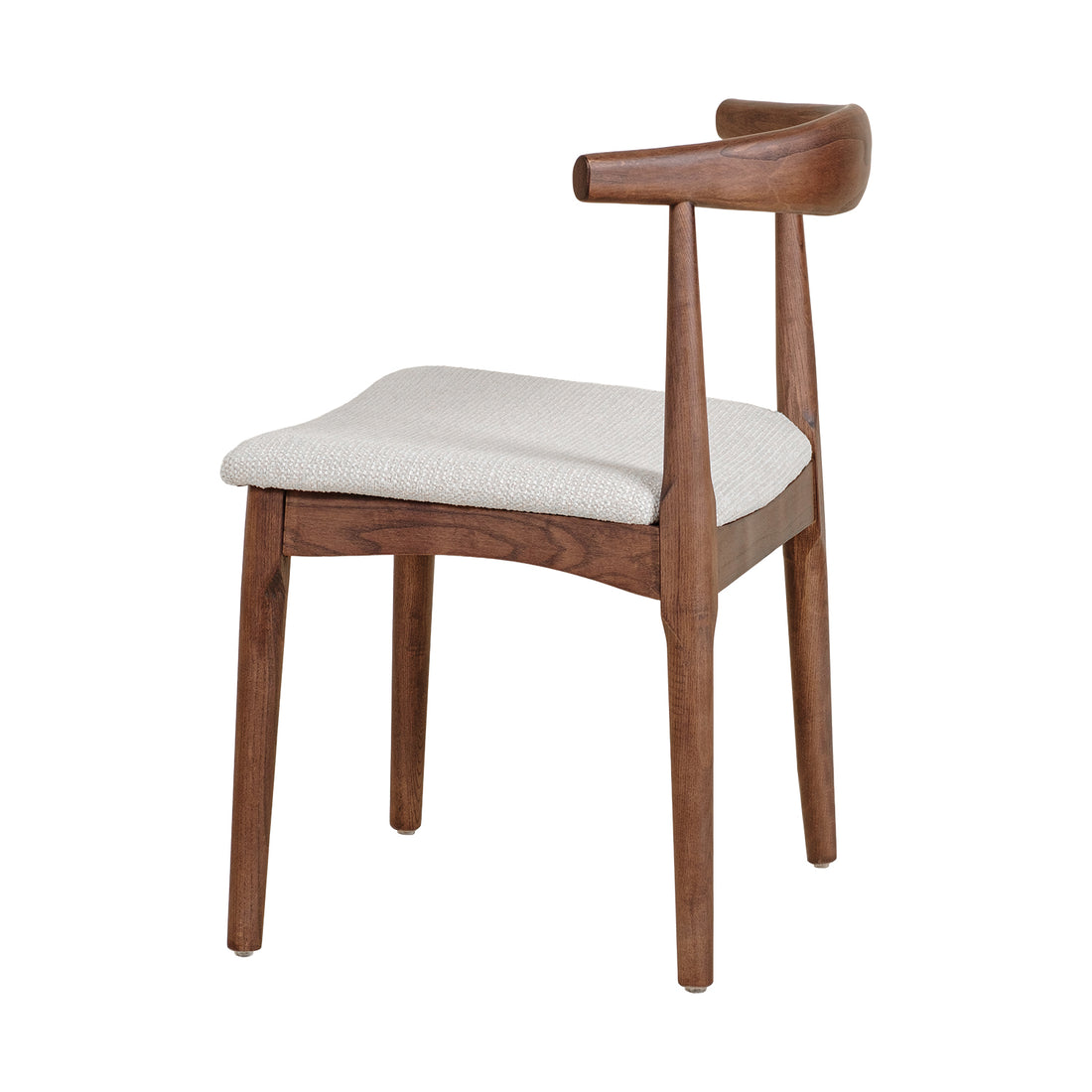 Silla Oviedo Nogal Beige Vista en Perspectiva