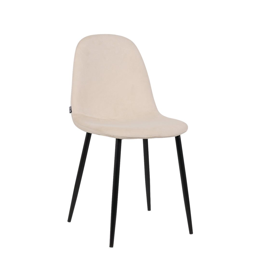 Silla Venecia Velvet Crema Vista en Perspectiva