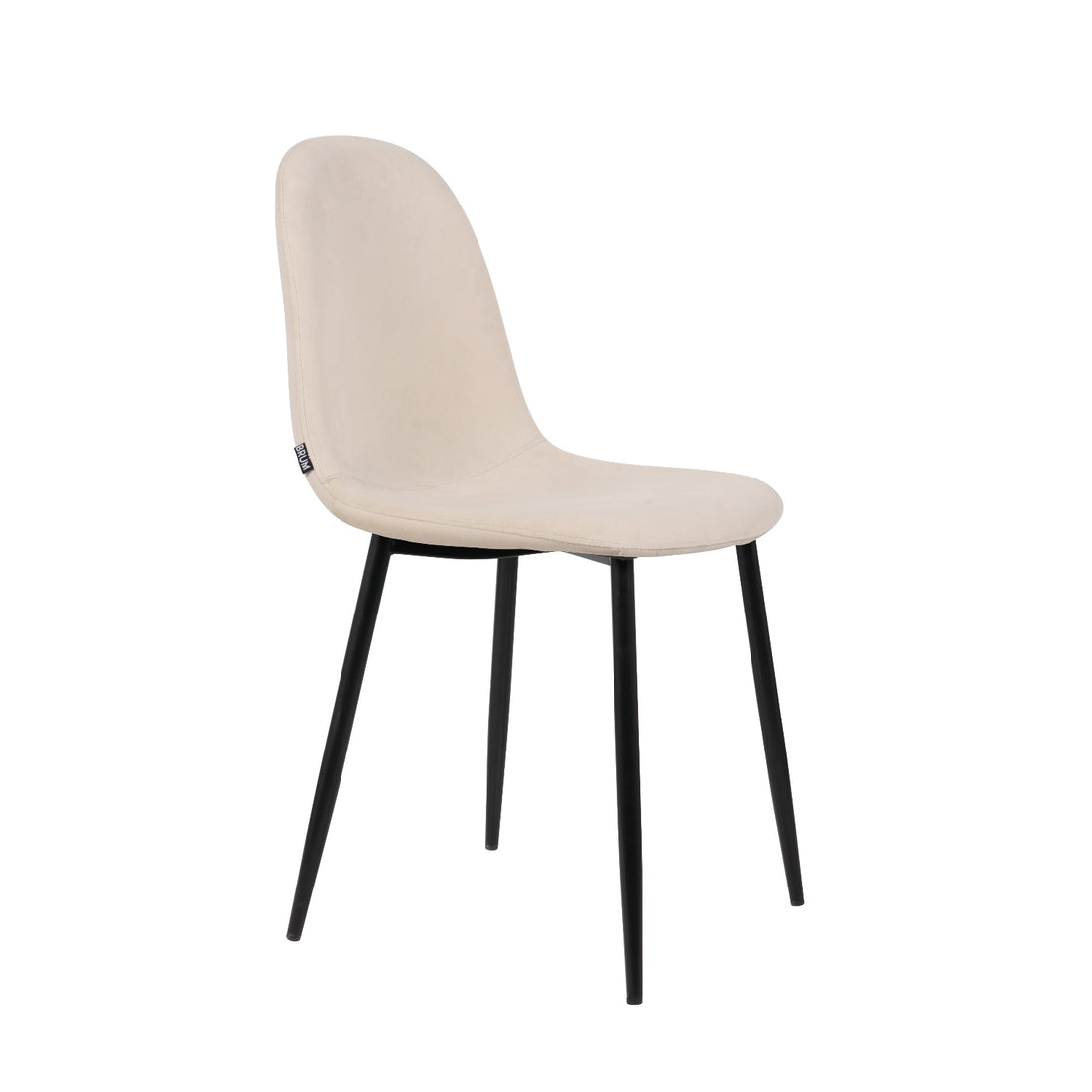 Silla Venecia Velvet Crema Vista en Perspectiva