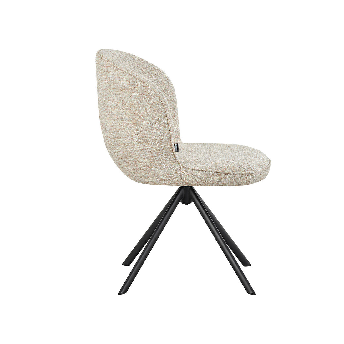 Silla Comedor Vigo Beige En Fondo Blanco Con Vista Lateral