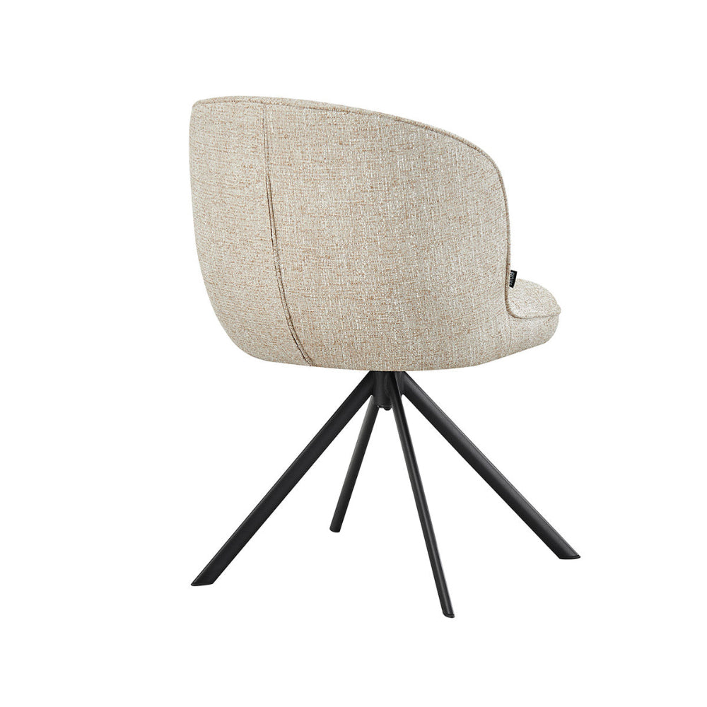 Silla Comedor Vigo Beige En Fondo Blanco Con Vista En Perspectiva Trasera