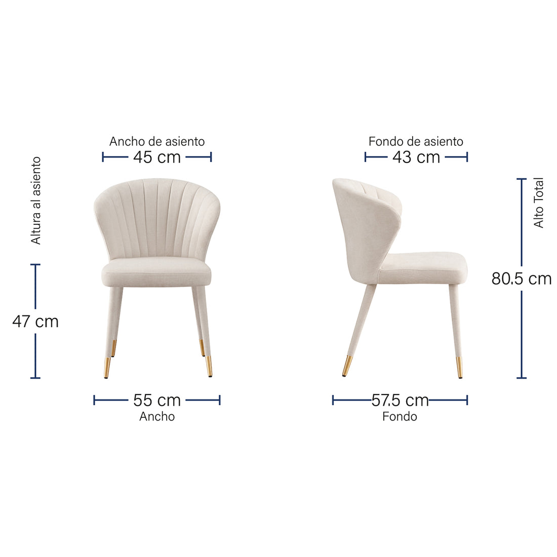 Medidas silla Copenhague