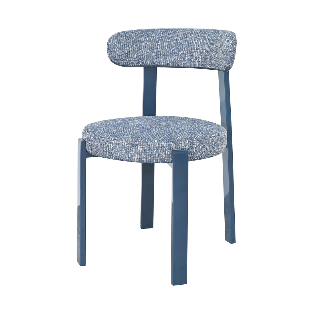 Silla Florida Azul Vista en Perspectiva con Fondo Blanco