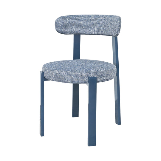 Silla Florida Azul Vista en Perspectiva con Fondo Blanco