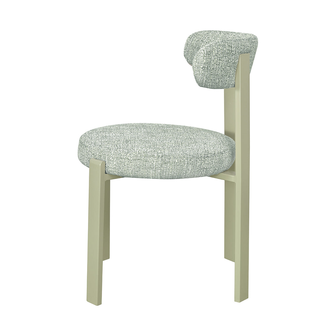 Silla Florida Verde Vista Lateral en Fondo Blanco