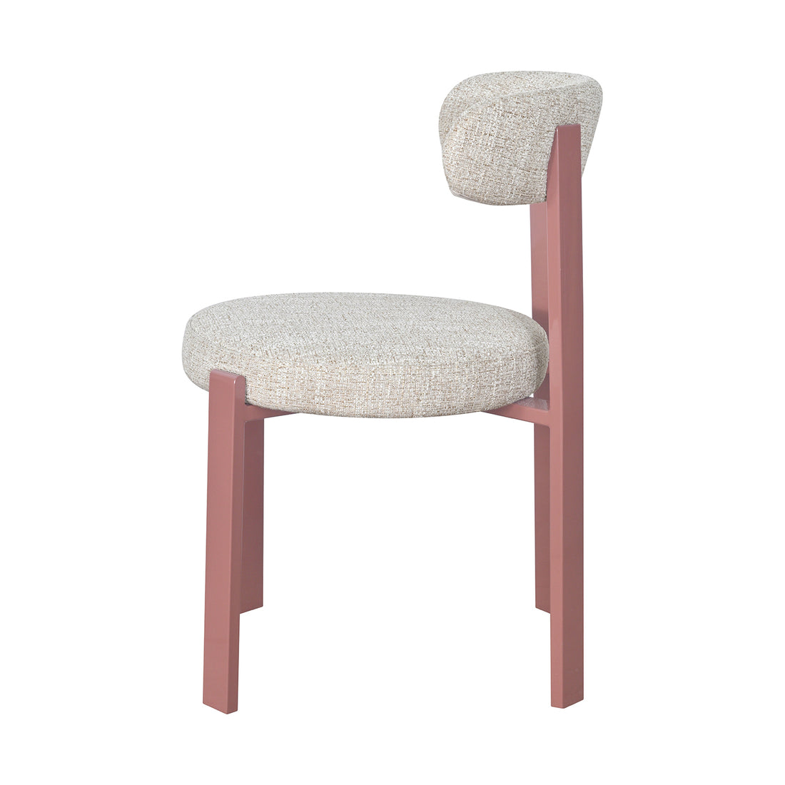 Silla Florida Rosa Vista lateral en Fondo Blanco
