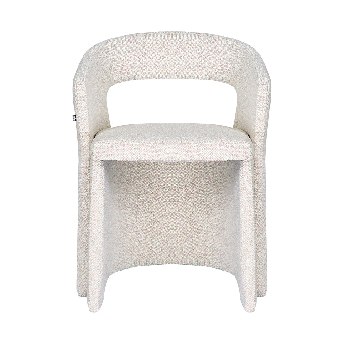 Silla Pavia beige con fondo blanco vista frontal