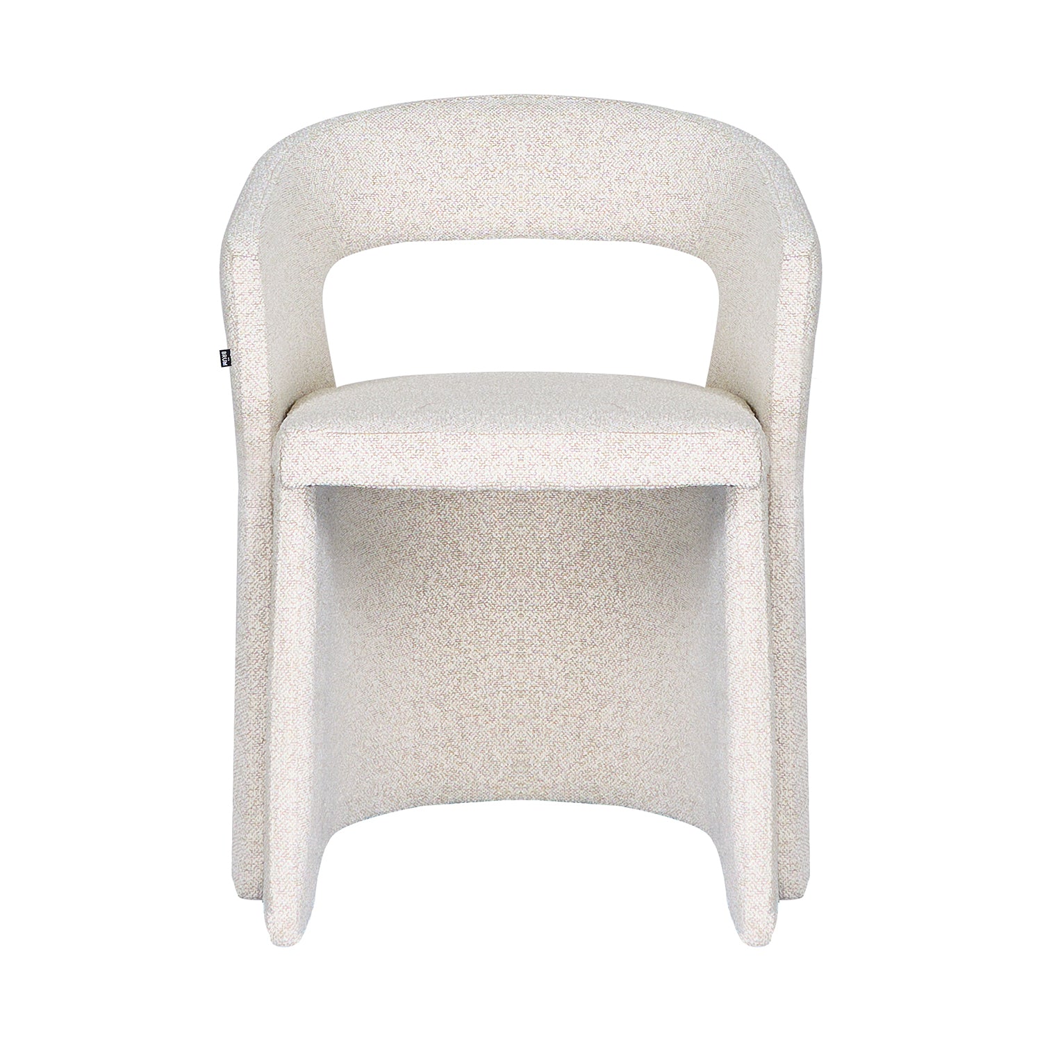 Silla Pavia gris con fondo blanco vista frontal