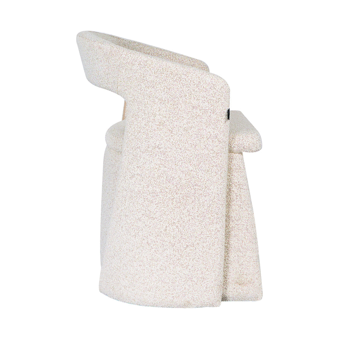Silla Pavia beige con fondo blanco vista lateral
