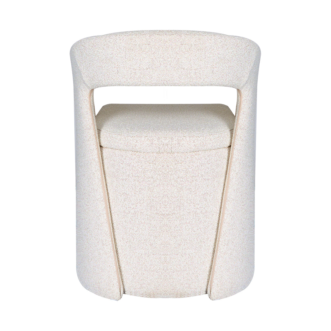 Silla Pavia beige con fondo blanco vista trasera