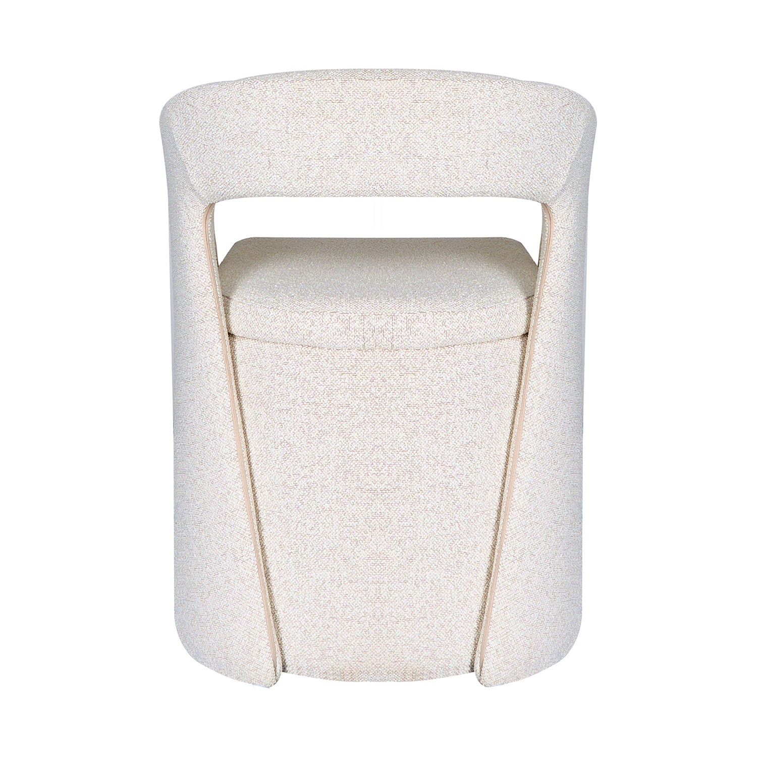 Silla Pavia gris con fondo blanco vista trasera