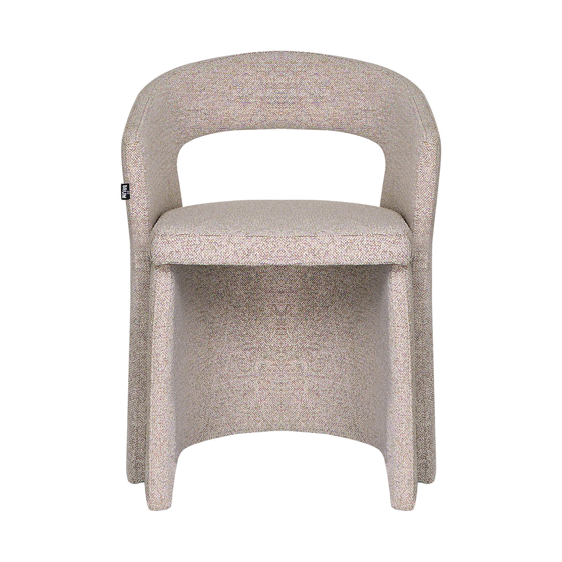 Silla Pavia gris con fondo blanco vista frontal