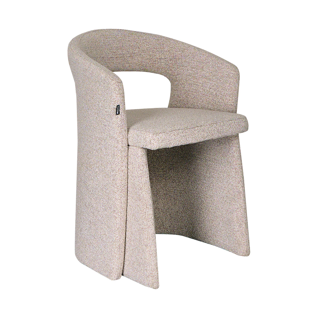 Silla Pavia gris con fondo blanco vista en perspectiva