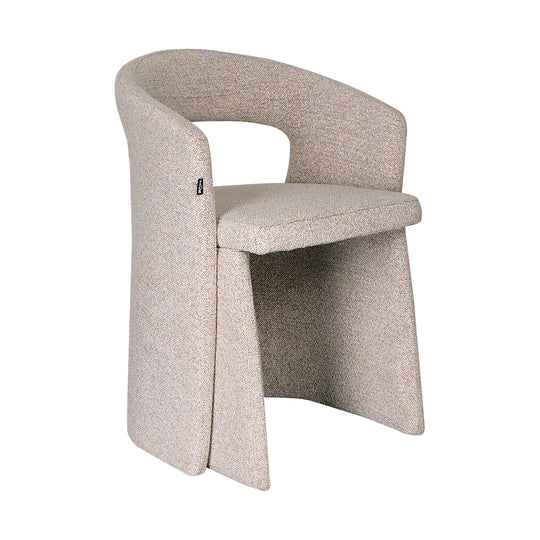 Silla Pavia gris con fondo blanco vista en perspectiva