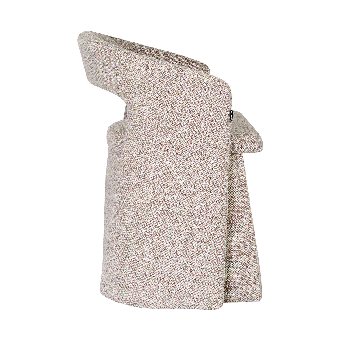 Silla Pavia gris con fondo blanco vista lateral