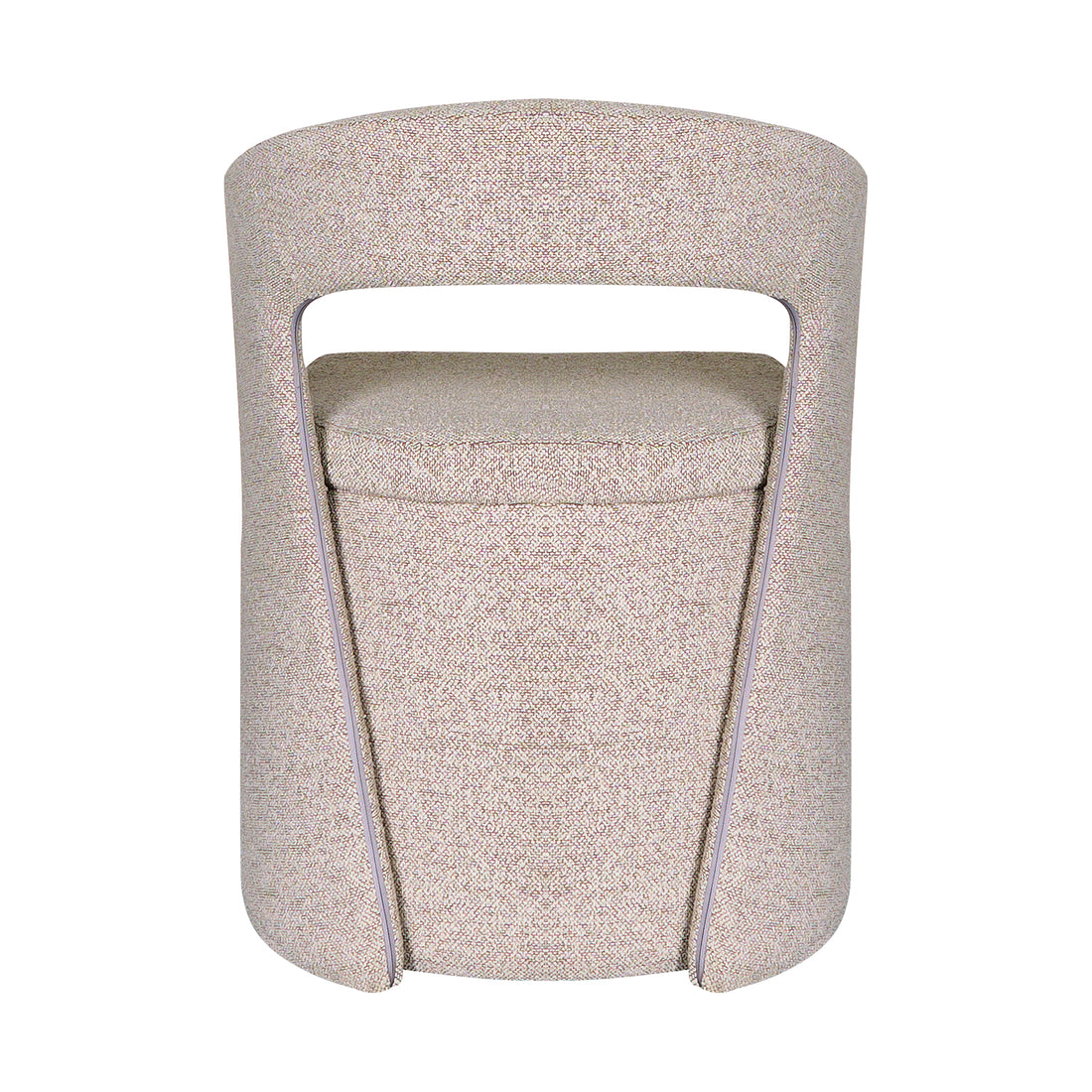 Silla Pavia gris con fondo blanco vista trasera