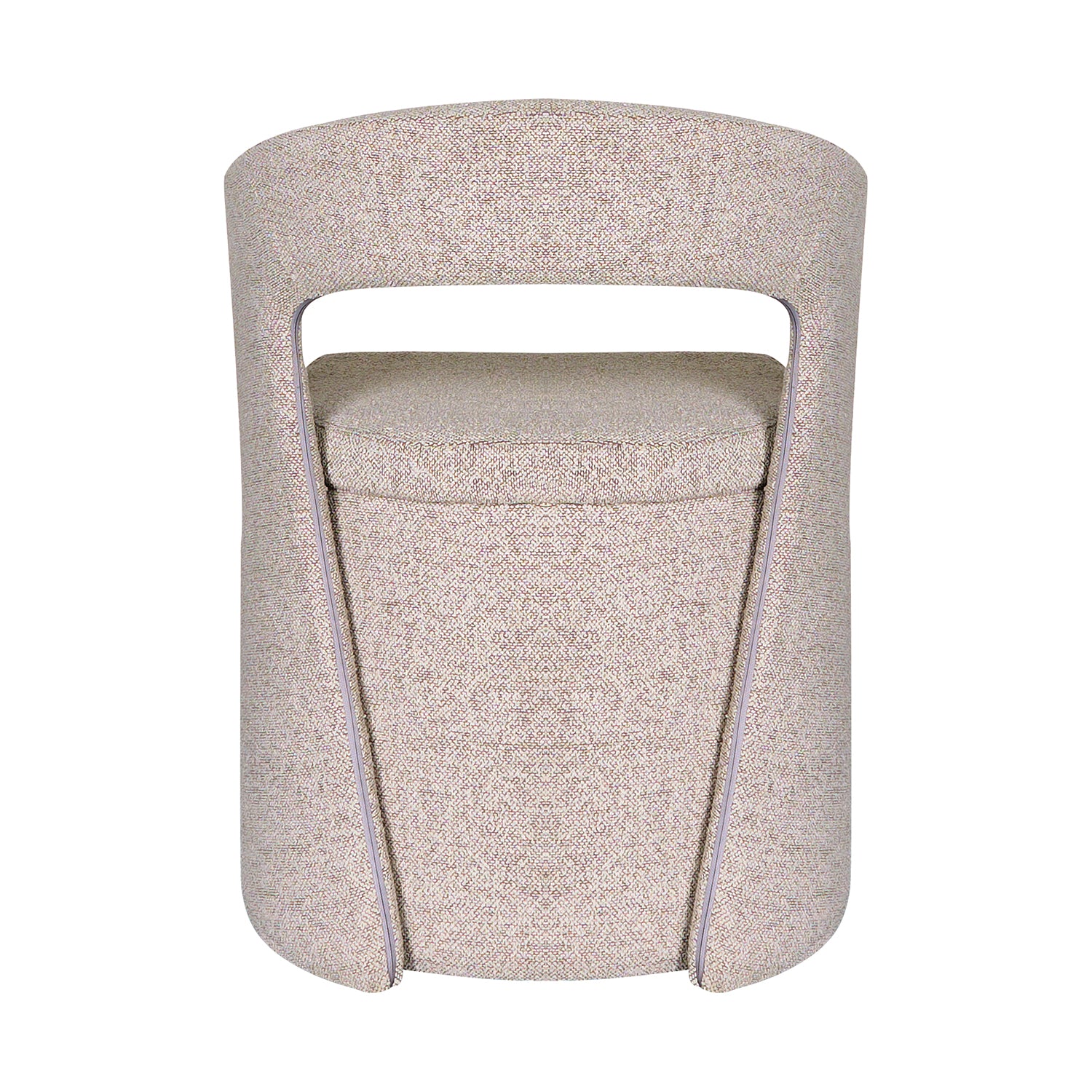 Silla Pavia gris con fondo blanco vista trasera