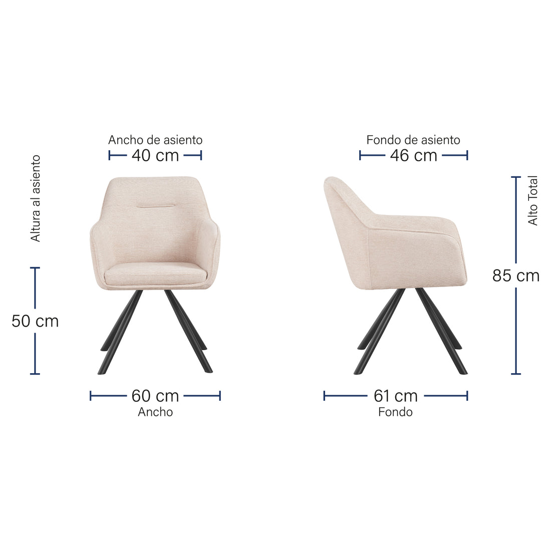 Silla Giratoria Tripoli Medidas