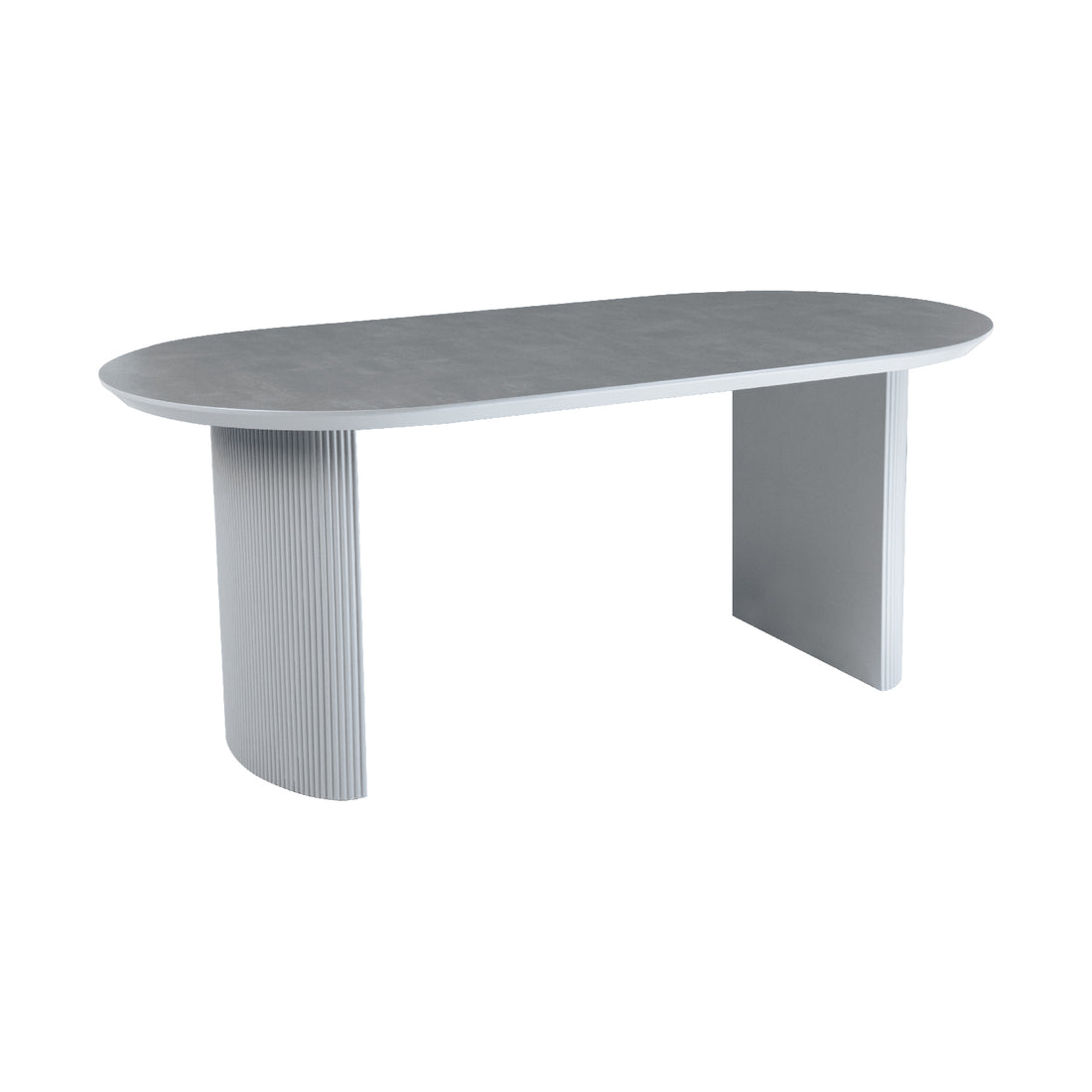 Mesa de Comedor Chipre Gris Vista Frontal