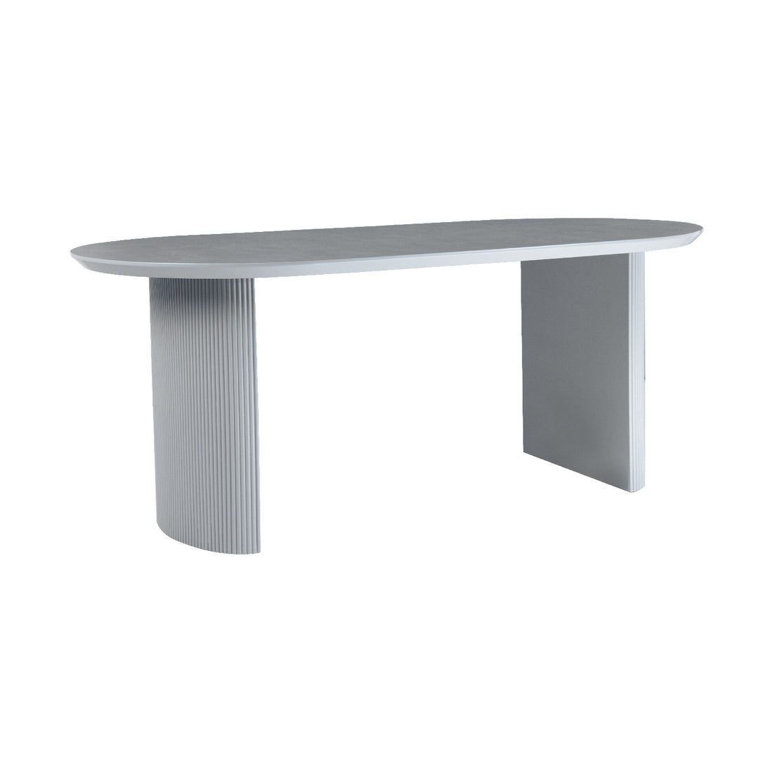 Mesa de Comedor Chipre Gris Vista Lateral