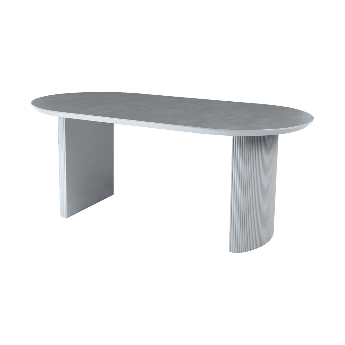 Mesa de Comedor Chipre Gris Vista Superior