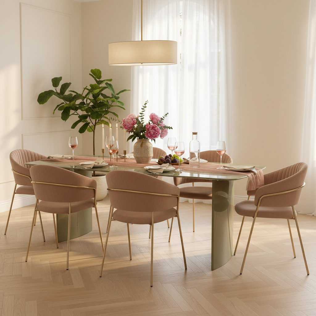 Mesa de Comedor Cali Verde en comedor, foto ambientada