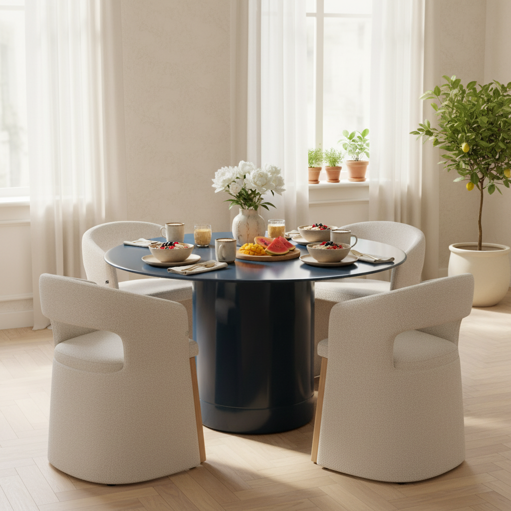 Mesa de Comedor Cartagena en brunch con Silla Pavia, foto ambientada