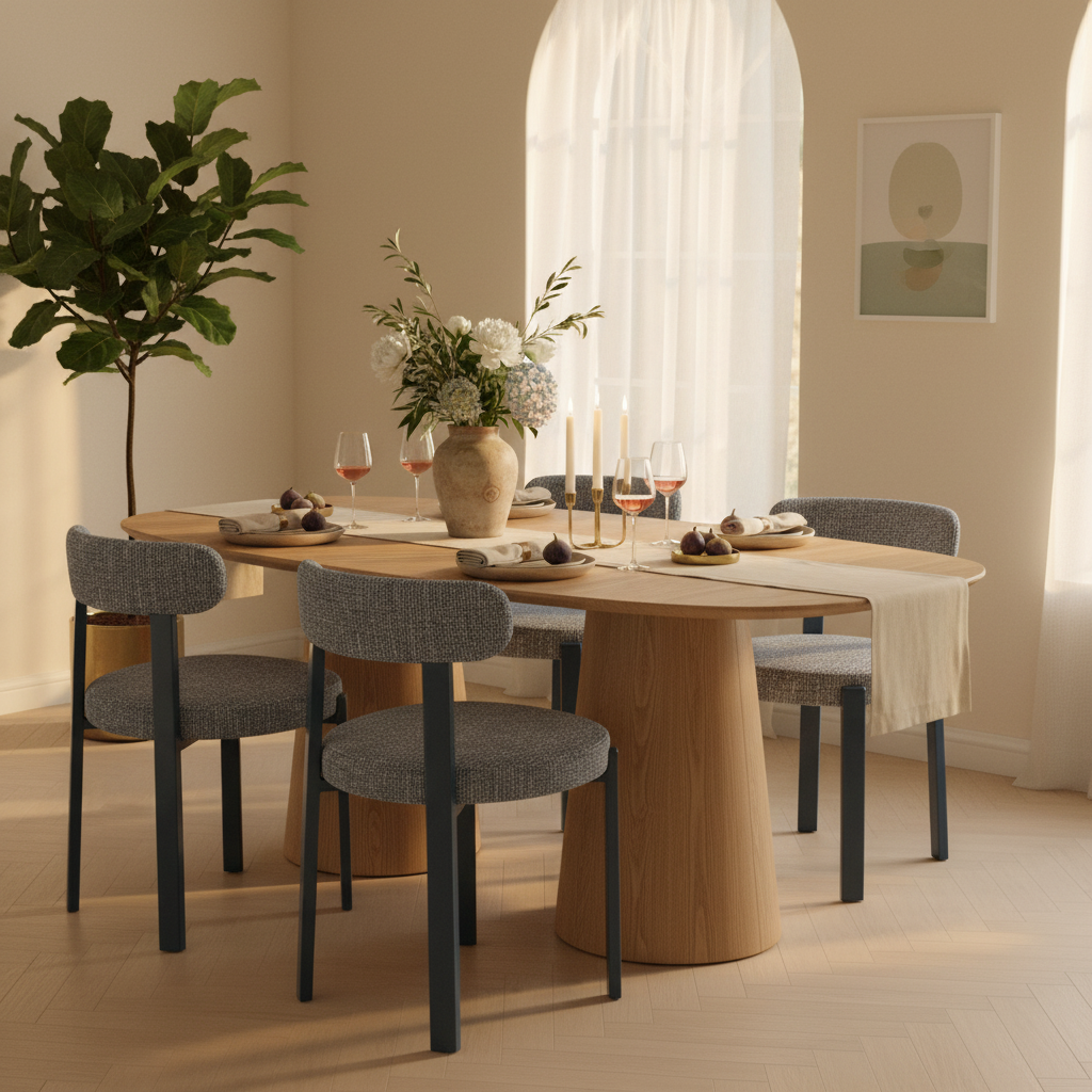 Silla Florida en comedor estilo tokio costero, foto ambientada