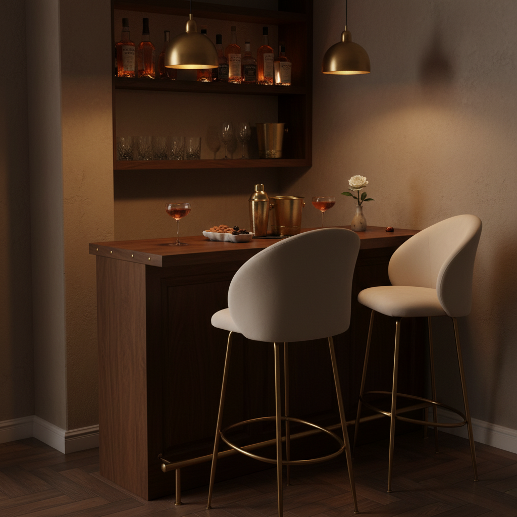 Banco Alto Capri en bar de casa por la noche, foto ambientada