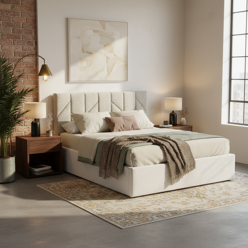 Cabecera Matrimonial Alicante en loft estilo Condesa moderno, foto ambientada