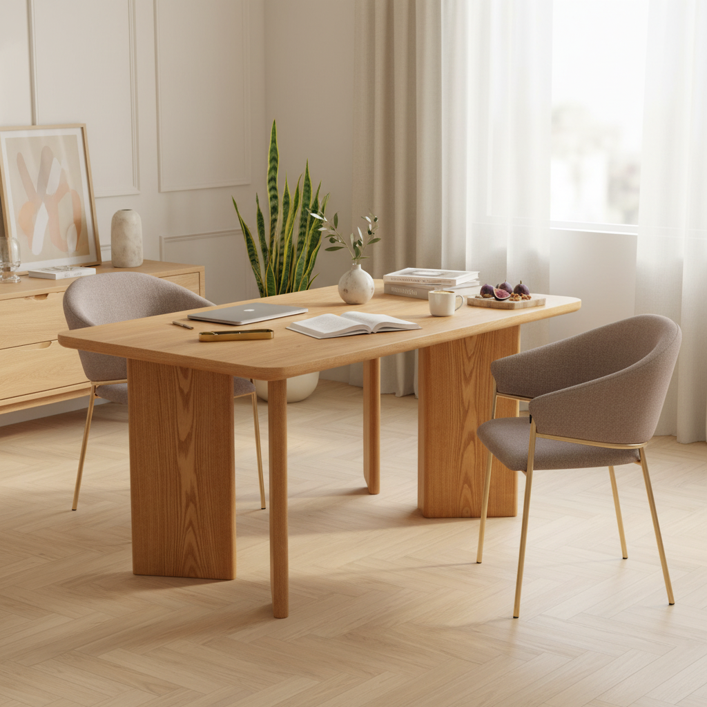 Mesa de Comedor Oslo en espacio de trabajo estilo Berlín, foto ambientada